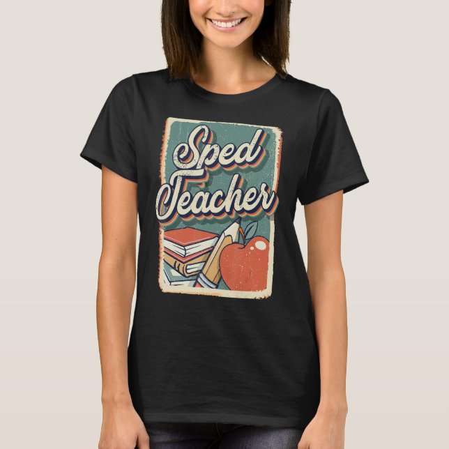 Speciell lärare SPED ED Retro Retro Vint T Shirt (Framsida)