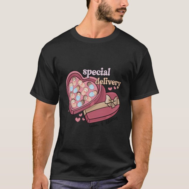 Speciell leverans, arbets- och leveranssjuksköters t shirt (Framsida)