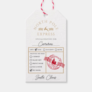 Speciell leverans av North Pole Express Presentetikett