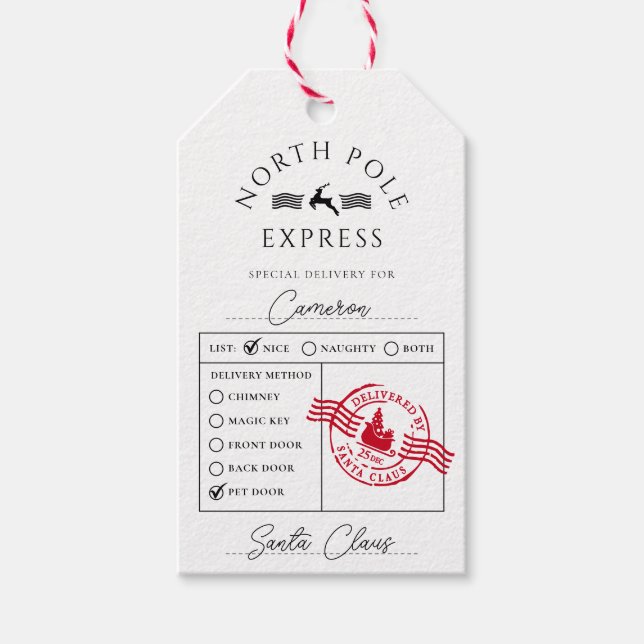 Speciell leverans av North Pole Express Presentetikett (Framsidan)