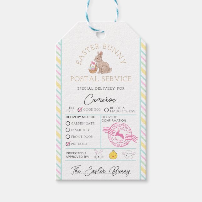 Speciell leverans av påskhare Mail Presentetikett (Framsidan)