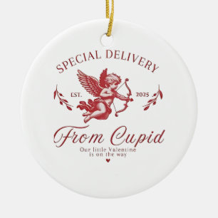Speciell leverans från Cupid Valentine Gravid mamm Julgransprydnad Keramik