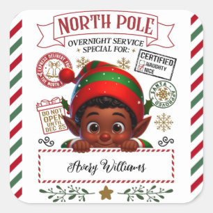 Speciell leverans från jultomten från jultomten fyrkantigt klistermärke