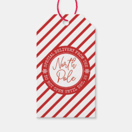 Speciell leverans från jultomten presentetikett