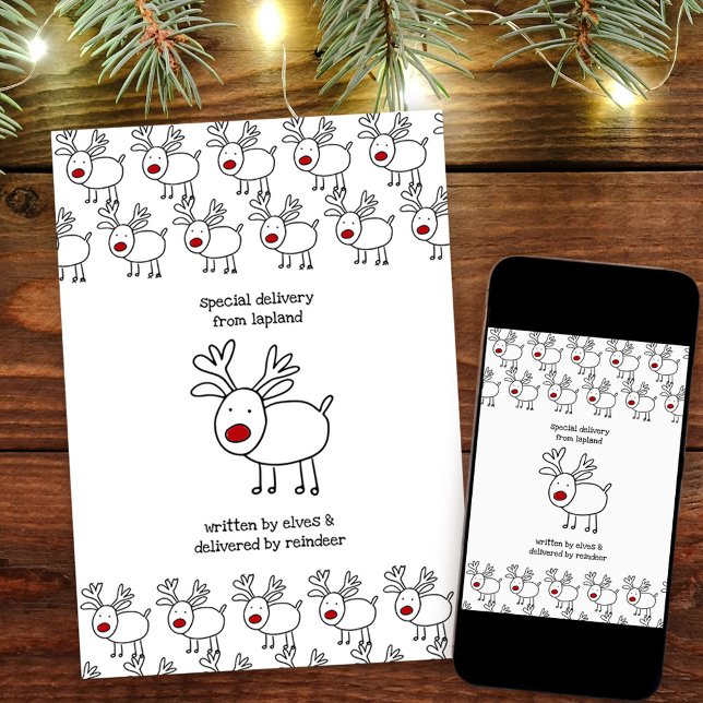 Speciell leverans från Lappland Personlig Kids Julkort (Christmas Card from Santa. Buy professionally printed or as a printable digital download.)