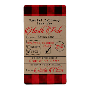 Speciell leverans från Santa Juletiketters Fraktsedel