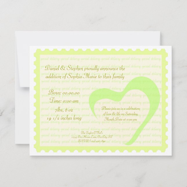 Speciell leverans inbjudningar (Framsida)