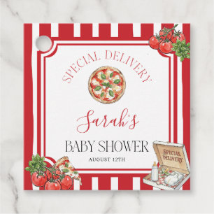 Speciell leverans italiensk baby shower gåvor etiketter