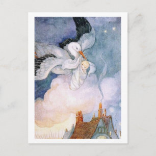 Speciell leverans - nyfödd bebis meddelande vykort