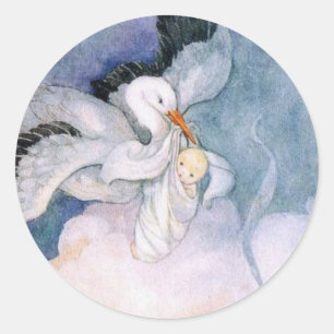 Speciell leverans Nyfödd bebis Runt Klistermärke