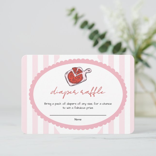 Speciell Leverans Pizza Baby Shower Tilläggskort (Stående Fram)