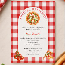 Speciell leverans Pizza Italiensk baby shower