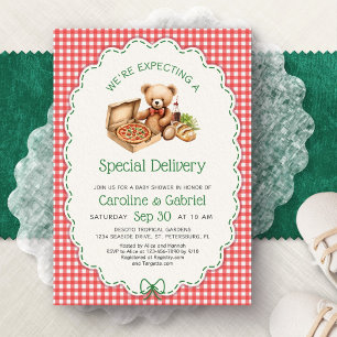 Speciell leverans Pizza Party Baby Shower Inbjudningar