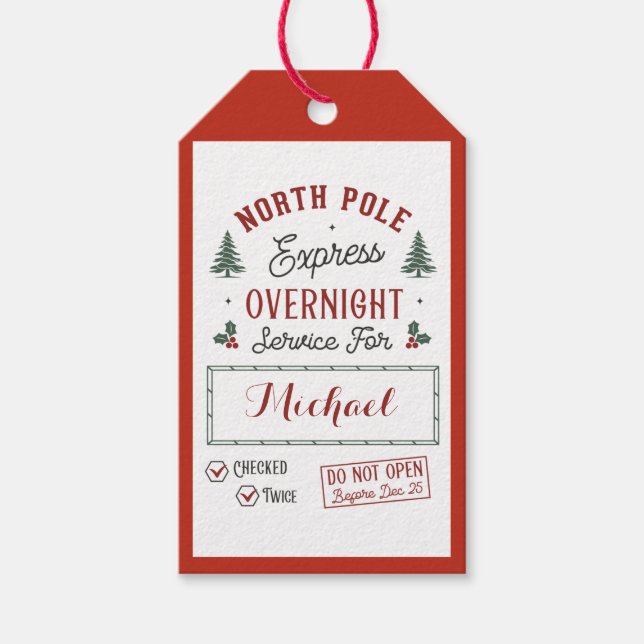 Speciell leverans | Presentkort från Tomte Nordpol Presentetikett (Framsidan)