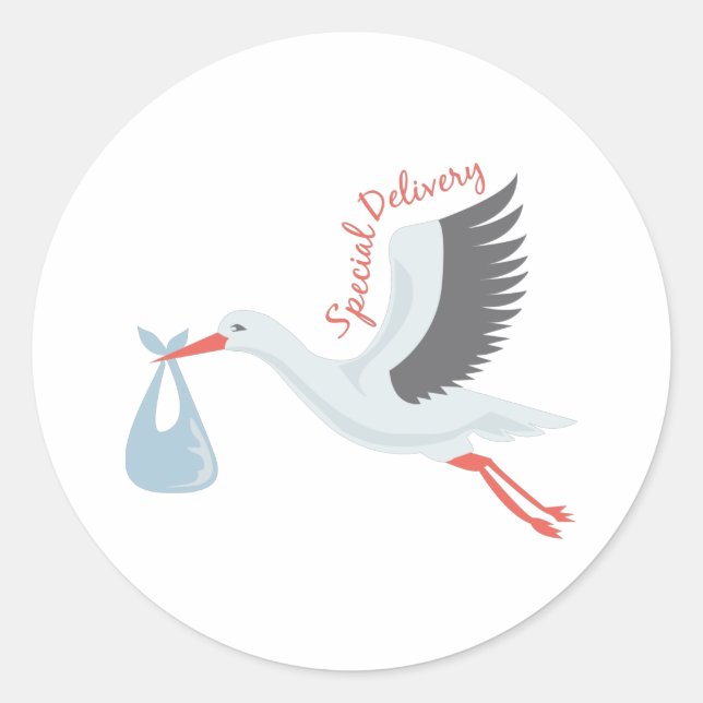 Speciell leverans runt klistermärke (Framsida)