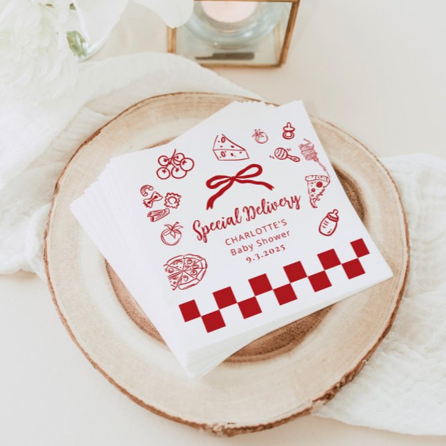 Speciell leverans Whimsical Bow Baby Shower Pappersservett (Skapare uppladdad)