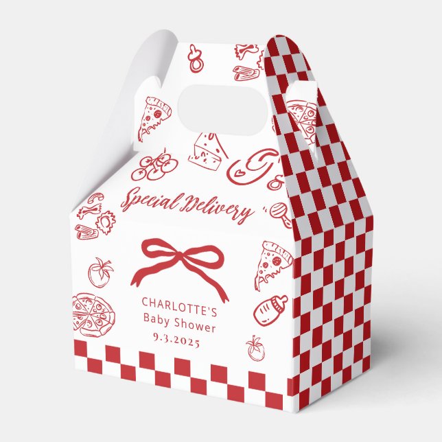 Speciell leverans Whimsical Bow Baby Shower Presentaskar (Framsidan Sidan)