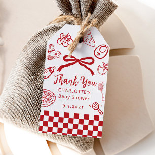 Speciell leverans Whimsical Bow italiensk baby sho Presentetikett