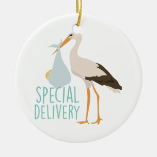 Speciell leveransStork Julgransprydnad Keramik