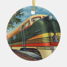 Speciell lokomotiv för Blommar av orange Julgransprydnad Keramik