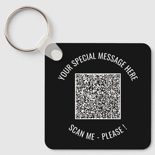 Speciell meddelandenyckelkedja för QR-kod - överra Nyckelring (Framsida)