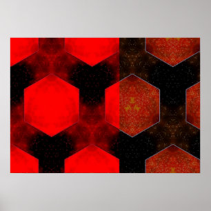 Speciell Modern Abstrakt Poster - Röda fyrkanter