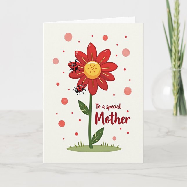 Speciell mor blomma kärlekskort kort (Framsida)