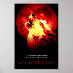 Speciell Motivational Varg & Red Fullmoon Poster