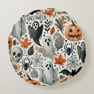 Speciell Mysigt och estetisk fyllning i halloween Rund Kudde