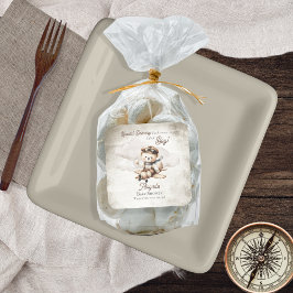 Speciell Nalle för babyskor för  leverans till fly Fyrkantigt Klistermärke