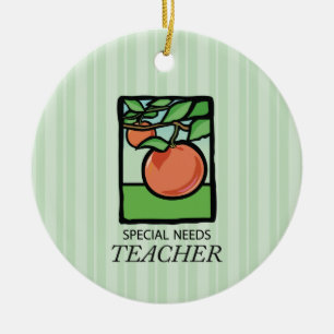 Speciell Needs Teacher Tack, Apple Julgransprydnad Keramik