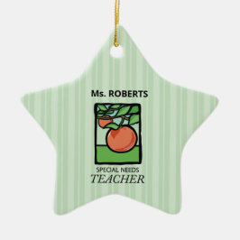 Speciell Needs Teacher Tack, Apple Julgransprydnad Keramik