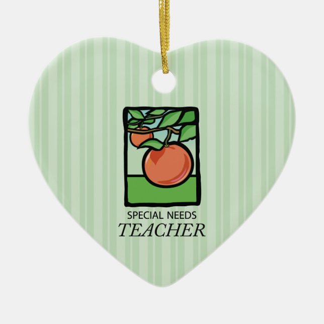 Speciell Needs Teacher Tack, Apple Julgransprydnad Keramik (Framsidan)