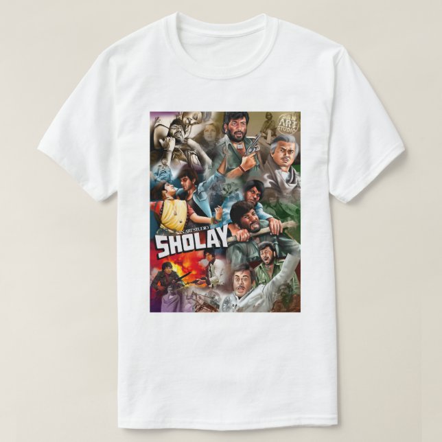 Speciell nuvarande sholay-målning t shirt (Design framsida)