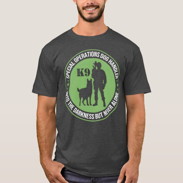 Speciell Operations Hund Handler K9-polisens Hund T Shirt (Framsida)
