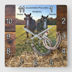 Speciell order, Chase and Charlie Horse Clock Fyrkantig Klocka