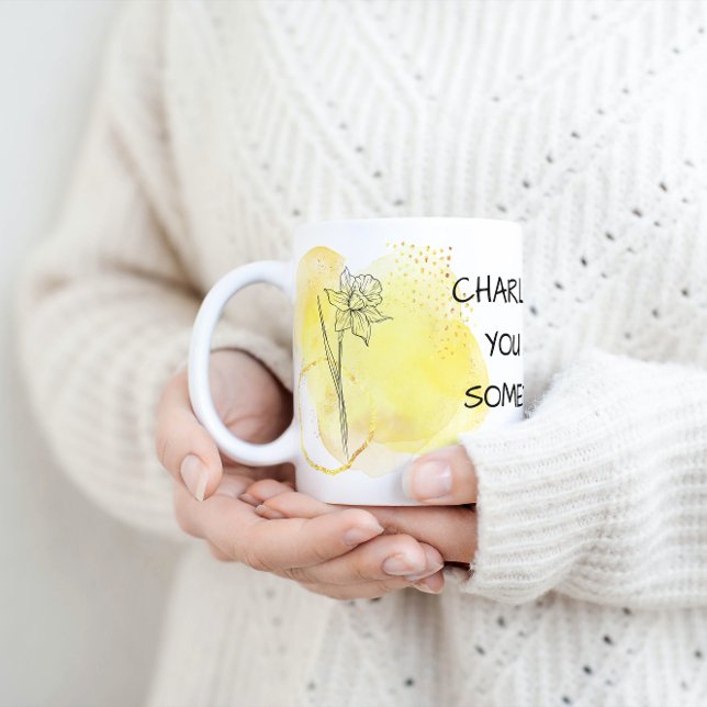 Speciell person med minimal Gult Daffodil-blomma Mugg (Skapare uppladdad)