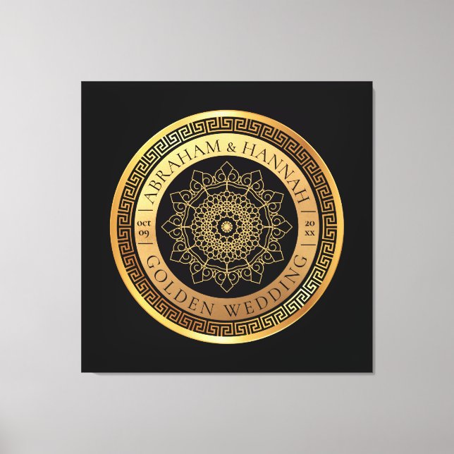 Speciell Personlig Golden Bröllop 50 år Canvastryck (Framsida)