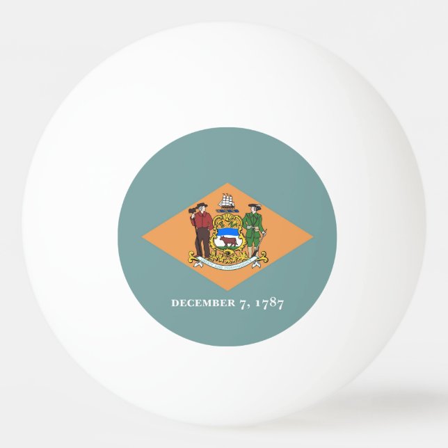 Speciell ping pong boll med Delawareflagga (Baksidan)