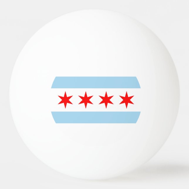 Speciell ping pong boll med Flagga Chicago City (Baksidan)