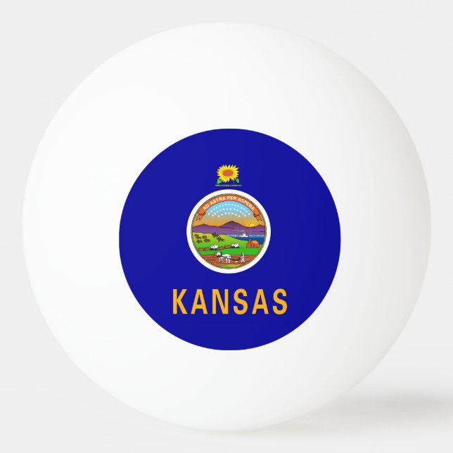 Speciell ping pong boll med Flagga Kansas-staten (Baksidan)