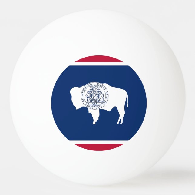 Speciell ping pong boll med Flagga of Wyoming, USA (Baksidan)
