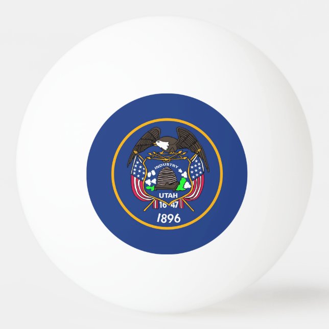 Speciell ping pong boll med Flagga Utah, USA (Baksidan)