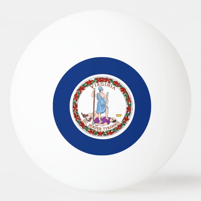 Speciell ping pong boll med Flagga Virginia, USA (Baksidan)