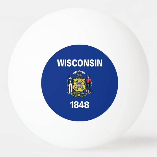 Speciell ping pong boll med Flagga Wisconsin, USA (Baksidan)