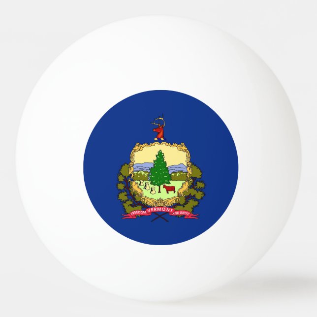 Speciell ping pong boll med Vermonts flagga, USA (Baksidan)