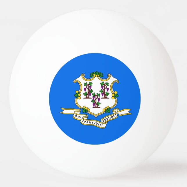 Speciell pingpong boll med Flagga av Connecticut (Baksidan)