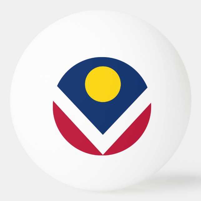 Speciell pingpong boll med Flagga av Denver City (Baksidan)