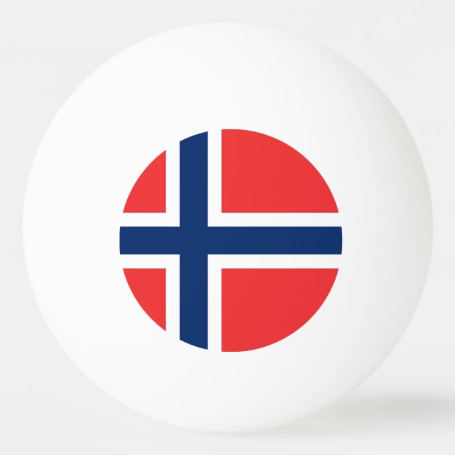 Speciell pingpong boll med Flagga av Norge (Baksidan)