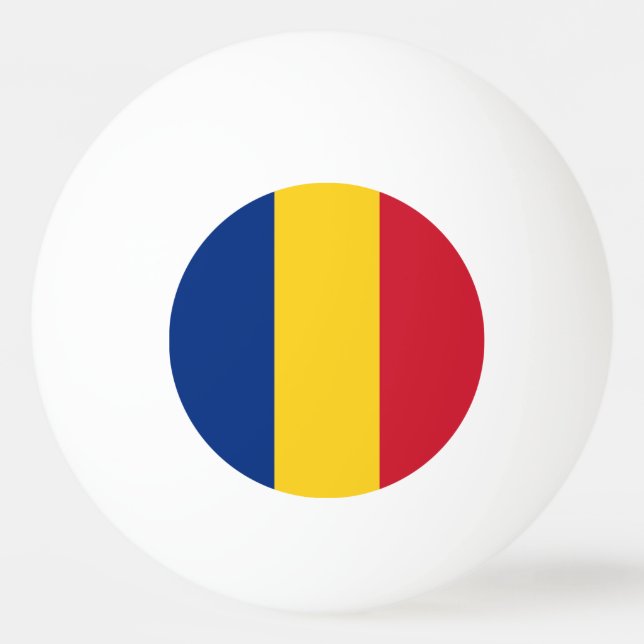 Speciell pingpong boll med Flagga av Rumänien (Baksidan)